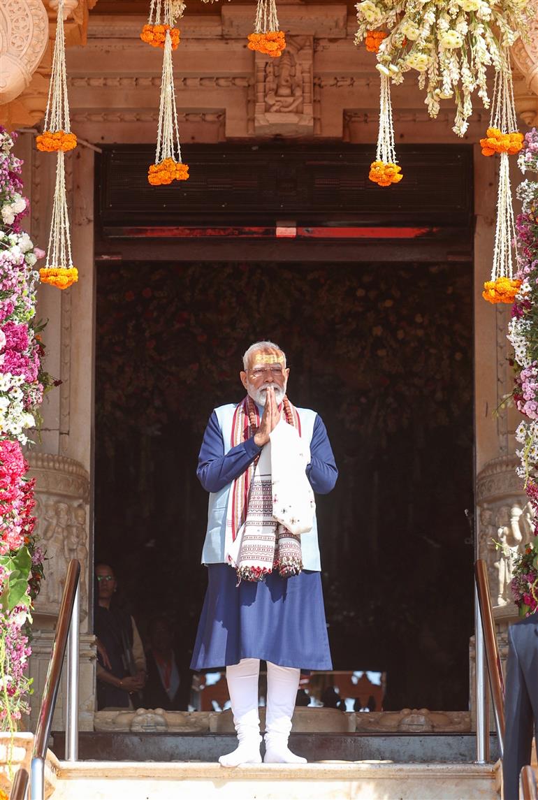 11 जनवरी, 2026 को गुजरात के सोमनाथ मंदिर में प्रधानमंत्री श्री नरेन्द्र मोदी।