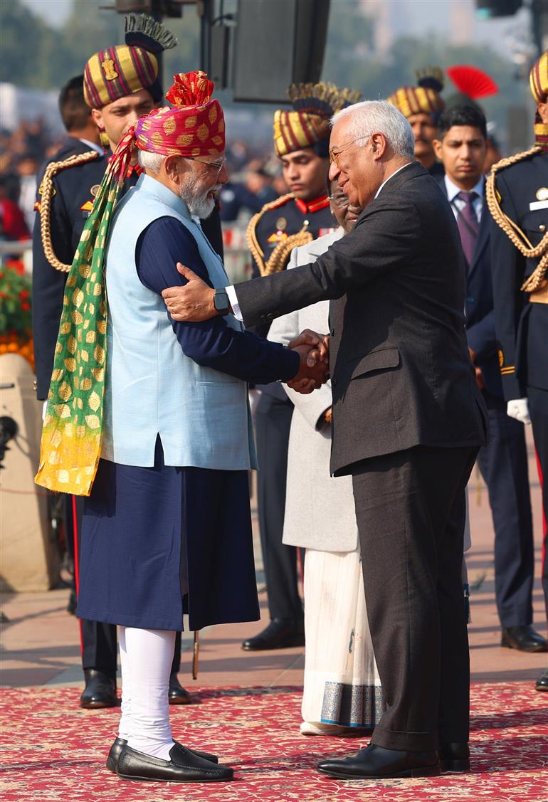 26 जनवरी 2026 को नई दिल्ली के कर्तव्य पथ पर आयोजित 77वें गणतंत्र दिवस समारोह में प्रधानमंत्री श्री नरेन्द्र मोदी।
