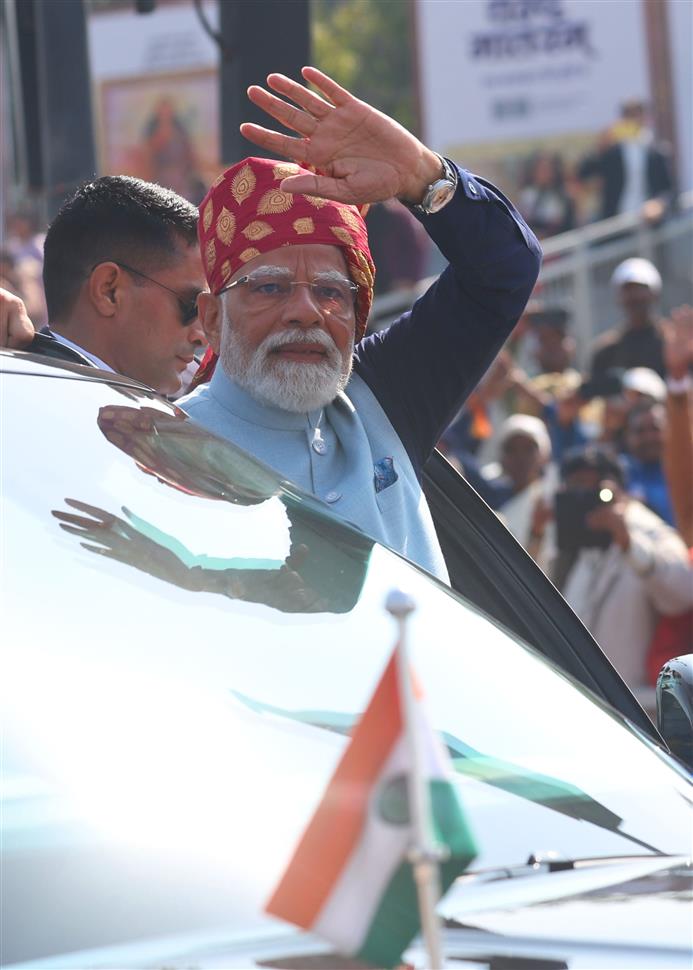 26 जनवरी 2026 को नई दिल्ली के कर्तव्य पथ पर आयोजित 77वें गणतंत्र दिवस समारोह की एक झलक।