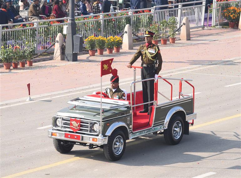 26 जनवरी 2026 को नई दिल्ली के कर्तव्य पथ पर आयोजित 77वें गणतंत्र दिवस समारोह की एक झलक।
