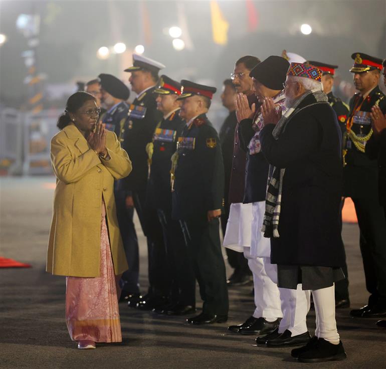 प्रधानमंत्री श्री नरेन्द्र मोदी 29 जनवरी, 2026 को नई दिल्ली के विजय चौक पर बीटिंग रिट्रीट समारोह में शामिल हुए।