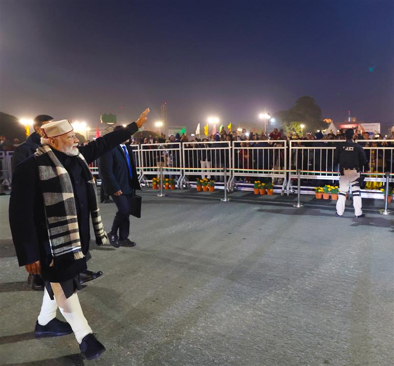 प्रधानमंत्री श्री नरेन्द्र मोदी 29 जनवरी, 2026 को नई दिल्ली के विजय चौक पर बीटिंग रिट्रीट समारोह में शामिल हुए।