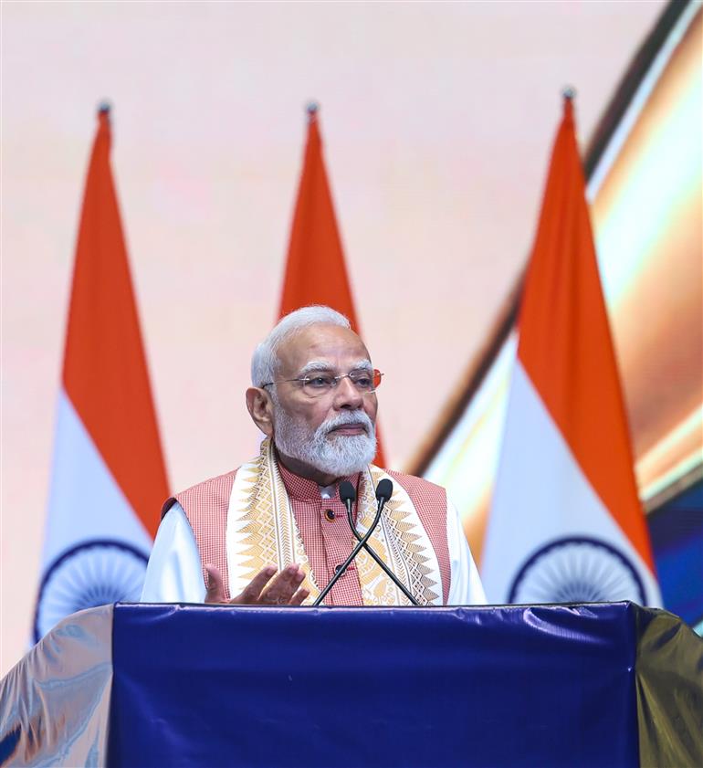 प्रधानमंत्री श्री नरेन्द्र मोदी 7 जुलाई 2026 को इंडोनेशिया में भारतीय समुदाय के कार्यक्रम को संबोधित करते हुए।
