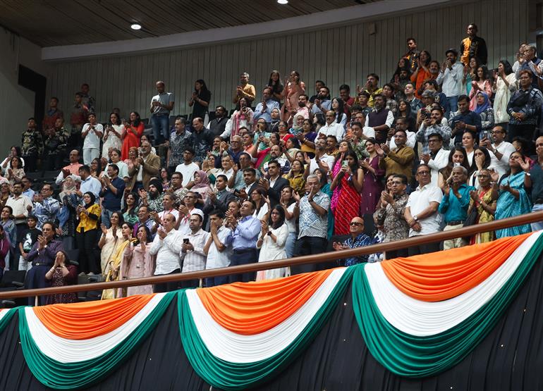 प्रधानमंत्री श्री नरेन्द्र मोदी 7 जुलाई 2026 को इंडोनेशिया में भारतीय समुदाय के कार्यक्रम को संबोधित करते हुए।