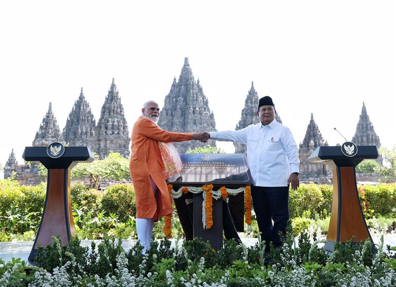 प्रधानमंत्री श्री नरेन्द्र मोदी ने 08 जुलाई, 2026 को इंडोनेशिया में प्रम्बानन मंदिर संरक्षण परियोजना का शुभारंभ किया।