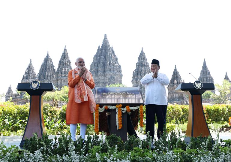 प्रधानमंत्री श्री नरेन्द्र मोदी ने 08 जुलाई, 2026 को इंडोनेशिया में प्रम्बानन मंदिर संरक्षण परियोजना का शुभारंभ किया।