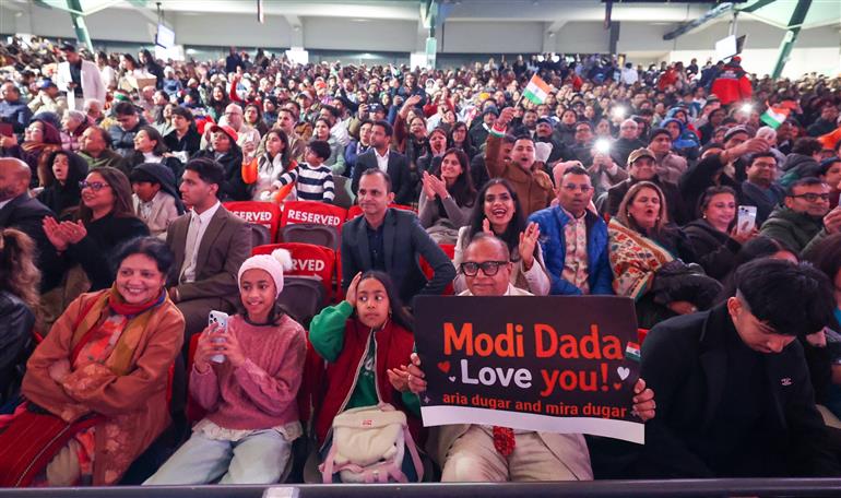 प्रधानमंत्री श्री नरेन्द्र मोदी ने 09 जुलाई, 2026 को ऑस्ट्रेलिया के मेलबर्न स्थित मार्वल स्टेडियम में आयोजित भारतीय समुदाय के कार्यक्रम में शिरकत की।:Prime Minister