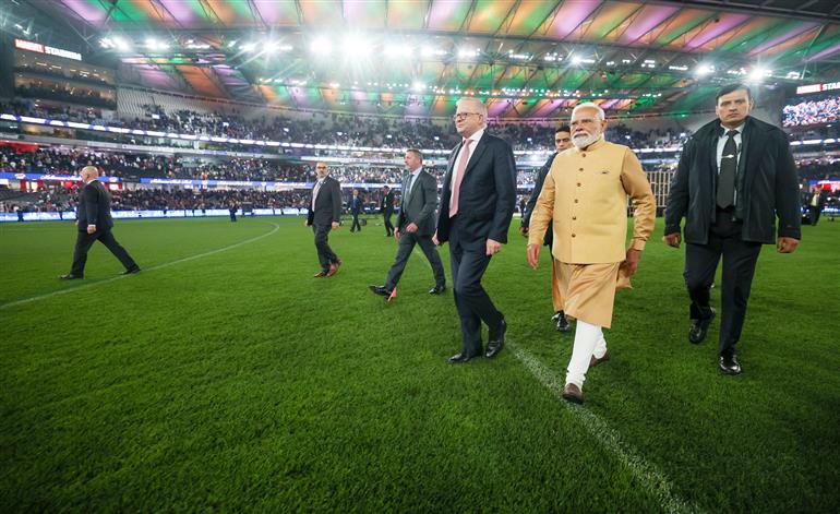 प्रधानमंत्री श्री नरेन्द्र मोदी ने 09 जुलाई, 2026 को ऑस्ट्रेलिया के मेलबर्न स्थित मार्वल स्टेडियम में आयोजित भारतीय समुदाय के कार्यक्रम में शिरकत की।:Prime Minister