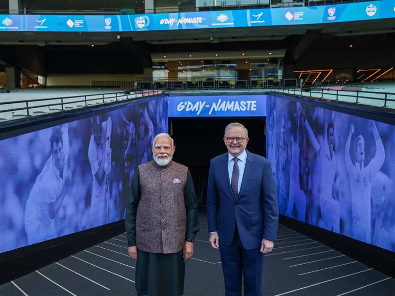 प्रधानमंत्री श्री नरेन्द्र मोदी ने 10 जुलाई 2026 को ऑस्ट्रेलिया के प्रतिष्ठित मेलबर्न क्रिकेट ग्राउंड (एमसीजी) का दौरा किया।:Prime Minister