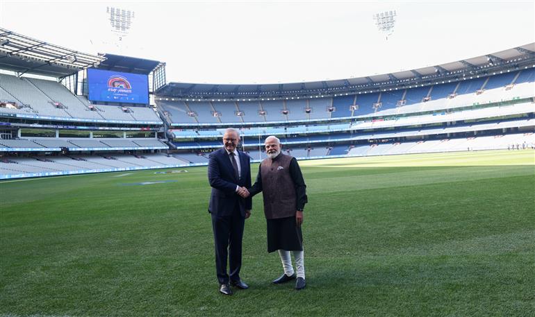प्रधानमंत्री श्री नरेन्द्र मोदी ने 10 जुलाई 2026 को ऑस्ट्रेलिया के प्रतिष्ठित मेलबर्न क्रिकेट ग्राउंड (एमसीजी) का दौरा किया।