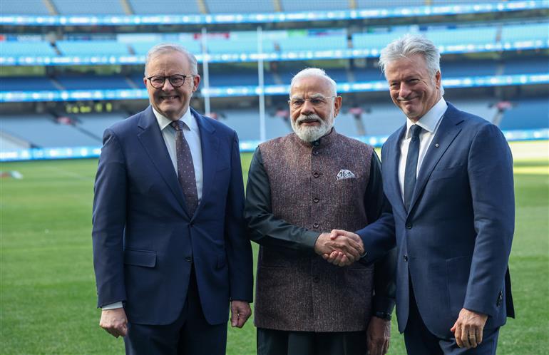 प्रधानमंत्री श्री नरेन्द्र मोदी ने 10 जुलाई 2026 को ऑस्ट्रेलिया के प्रतिष्ठित मेलबर्न क्रिकेट ग्राउंड (एमसीजी) का दौरा किया।