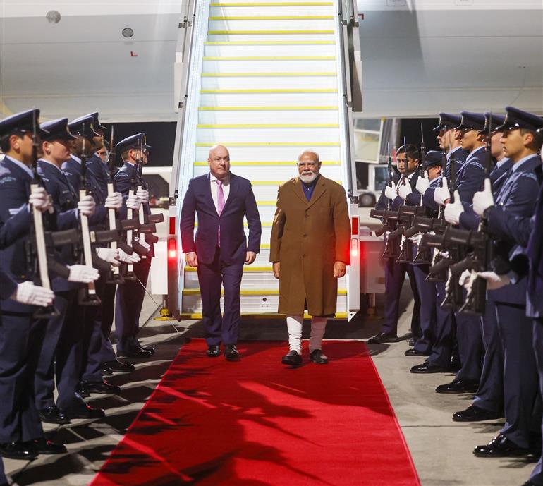 प्रधानमंत्री श्री नरेन्द्र मोदी 10 जुलाई, 2026 को ऑकलैंड, न्यूज़ीलैंड पहुँचे।