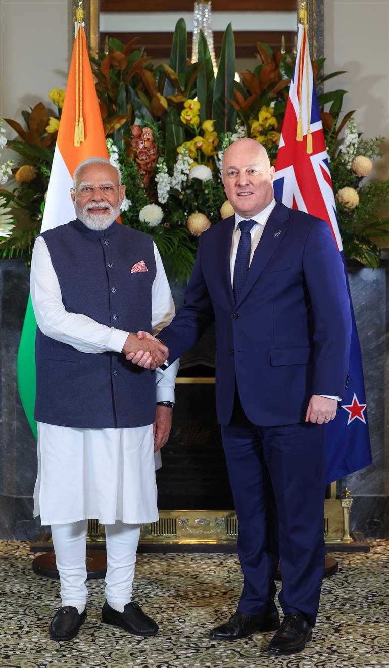 PM holds bilateral talks with the Prime Minister of New Zealand, Mr. Christopher Luxon at Auckland, in New Zealand on July 11, 2026.