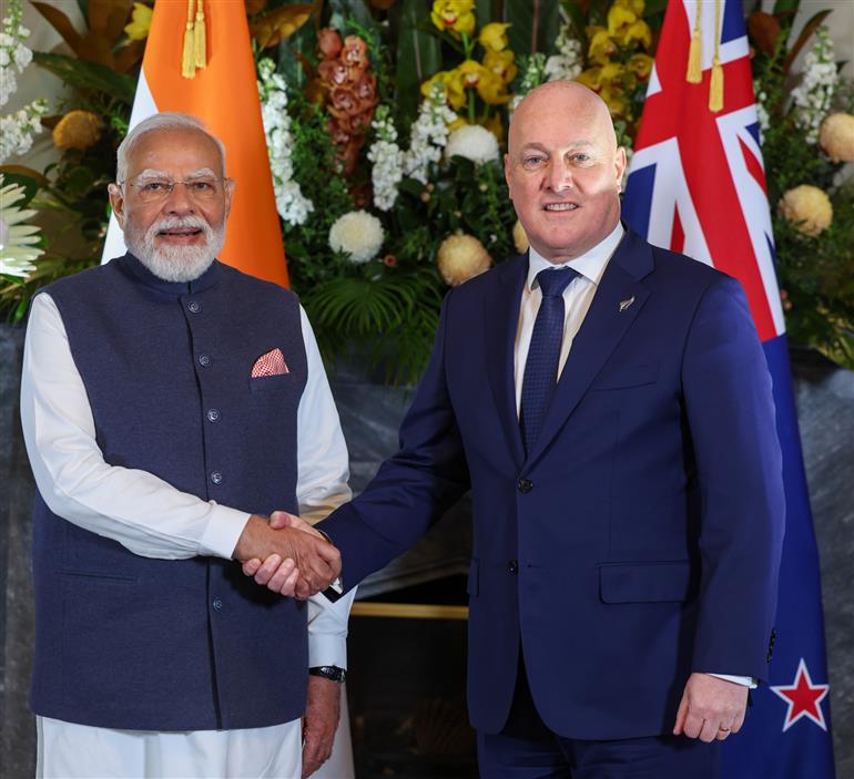 PM holds bilateral talks with the Prime Minister of New Zealand, Mr. Christopher Luxon at Auckland, in New Zealand on July 11, 2026.