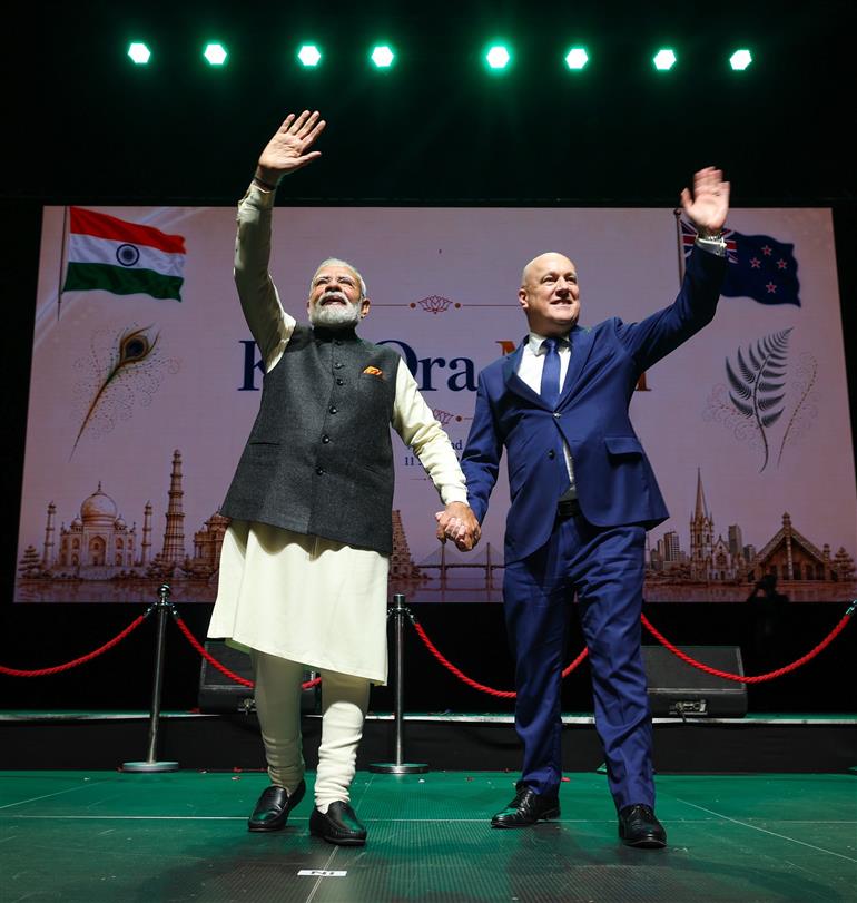 प्रधानमंत्री श्री नरेन्द्र मोदी ने 11 जुलाई, 2026 को न्यूज़ीलैंड में भारतीय समुदाय द्वारा आयोजित कार्यक्रम में शिरकत की।:Prime Minister