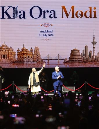 प्रधानमंत्री श्री नरेन्द्र मोदी ने 11 जुलाई, 2026 को न्यूज़ीलैंड में भारतीय समुदाय द्वारा आयोजित कार्यक्रम में शिरकत की।