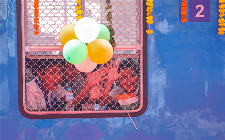 PM at the flagging-off ceremony of India’s first Hydrogen train between Jind and Sonipat at Jind railway station, in Haryana on July 17, 2026.