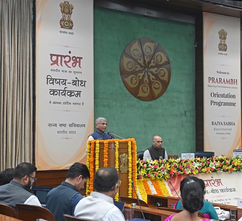26 जुलाई, 2026 को नई दिल्ली स्थित संसद भवन में राज्यसभा के नवनिर्वाचित और मनोनीत सदस्यों के लिए आयोजित विषय-बोध कार्यक्रम की झलकियां।