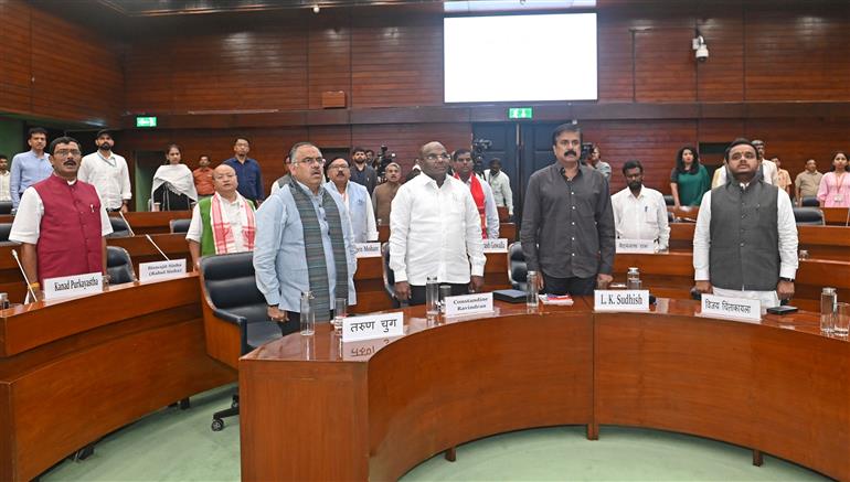 26 जुलाई, 2026 को नई दिल्ली स्थित संसद भवन में राज्यसभा के नवनिर्वाचित और मनोनीत सदस्यों के लिए आयोजित विषय-बोध कार्यक्रम की झलकियां।