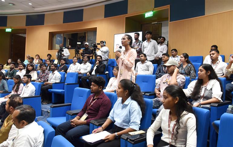 The Union Minister for Education, Shri Dharmendra Pradhan attends the Interaction of Youth Delegates from Chhattisgarh Participating in Yuva Sangam Phase-6, Led by IIT Delhi at Ambedkar International Centre, in New Delhi June 11, 2026. 