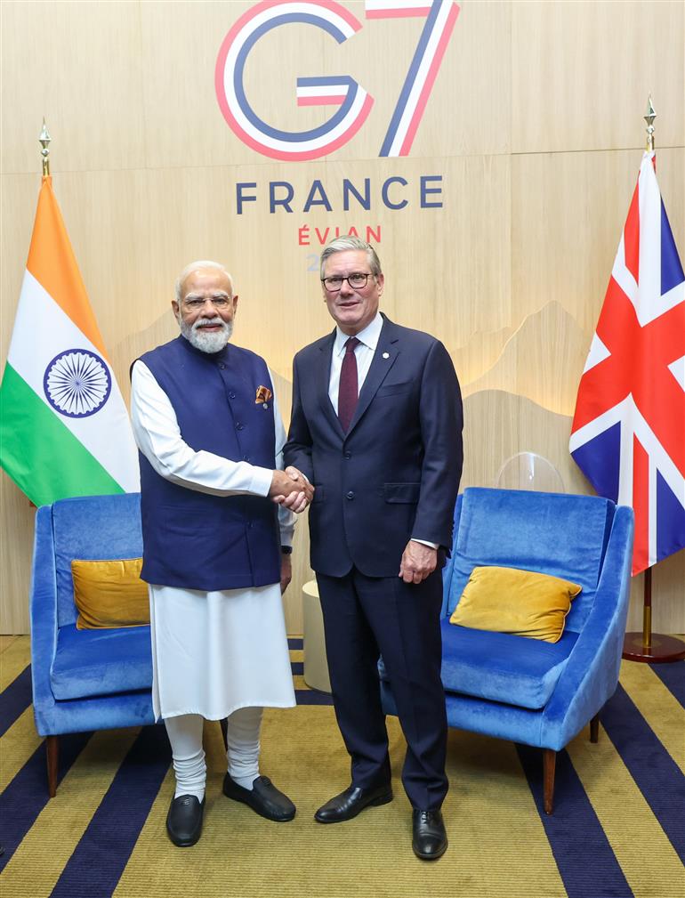 PM held a bilateral meeting with the Prime Minister of the United Kingdom, Mr. Keir Starmer on the sidelines of the G7 Summit, in Evian, France on June 16, 2026.