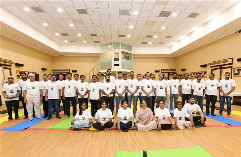 The National Film Development Corporation (NFDC) organized a special yoga and mindfulness session for filmmakers, delegates, and media professionals ahead of International Day of Yoga at the 19th Mumbai International Film Festival (MIFF 2026) premises, in Maharashtra on June 20, 2026.