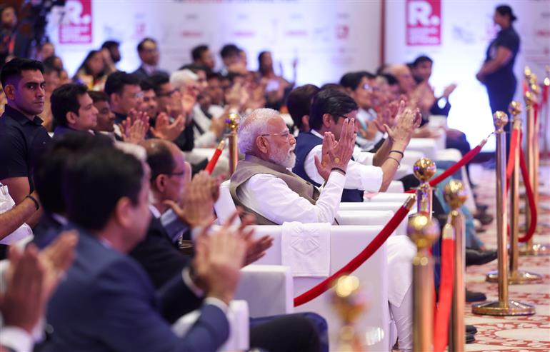 प्रधानमंत्री श्री नरेन्द्र मोदी 22 जून, 2026 को नई दिल्ली में आयोजित रिपब्लिक समिट-2026 में भाग लेते हुए।