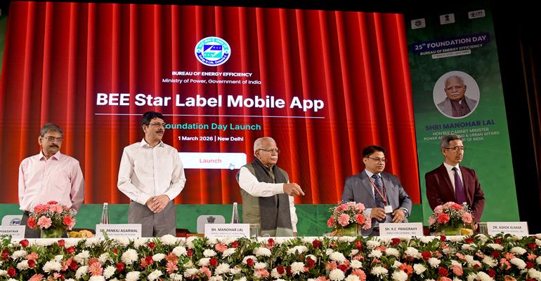 केंद्रीय आवास एवं शहरी कार्य तथा विद्युत मंत्री श्री मनोहर लाल ने 1 मार्च 2026 को नई दिल्ली में ऊर्जा दक्षता ब्यूरो के 25वें स्थापना दिवस समारोह में शिरकत की।