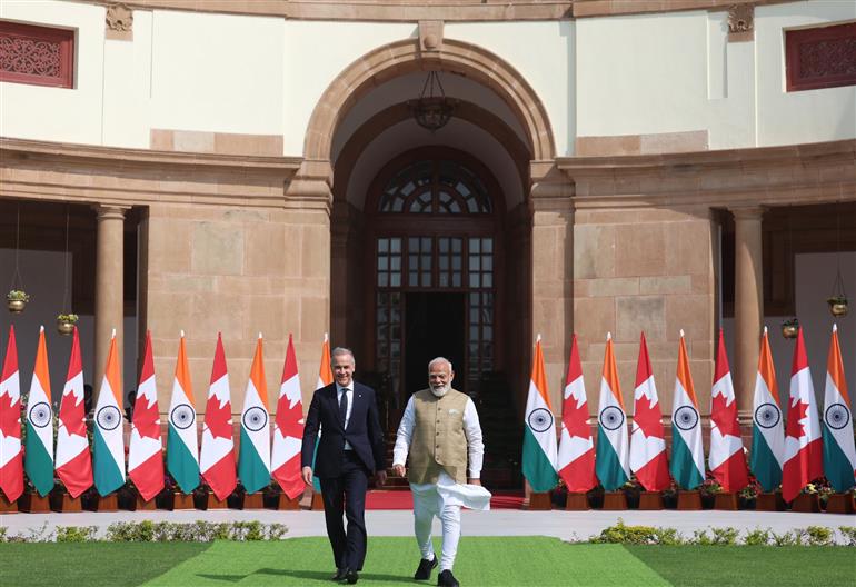 PM meets the Prime Minister of Canada, Mr. Mark Carney at Hyderabad House, in New Delhi on March 02, 2026.