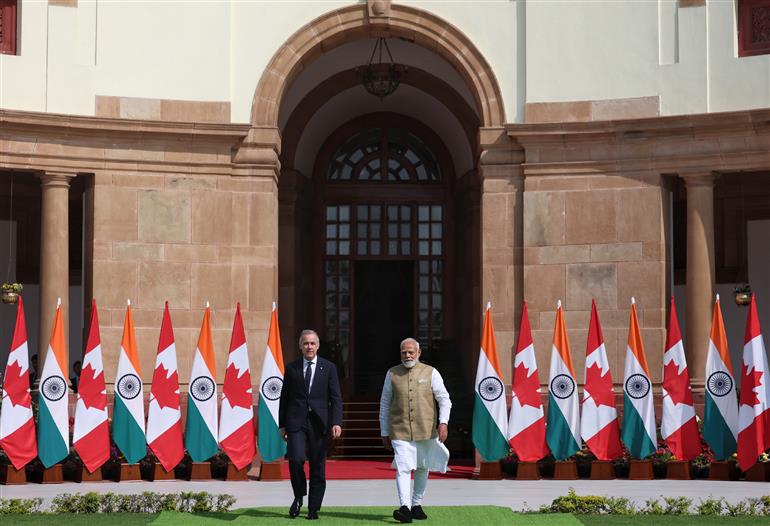 PM meets the Prime Minister of Canada, Mr. Mark Carney at Hyderabad House, in New Delhi on March 02, 2026.