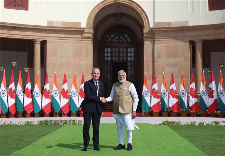 PM meets the Prime Minister of Canada, Mr. Mark Carney at Hyderabad House, in New Delhi on March 02, 2026.