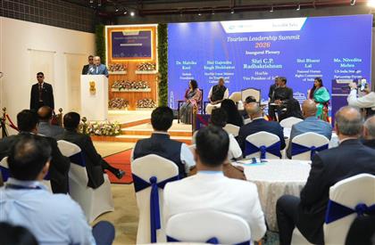 The Vice-President of India, Shri C. P. Radhakrishnan addressing at the Tourism Leadership Summit 2026 organized by the US-India Partnership Forum, in New Delhi on February 24, 2026.