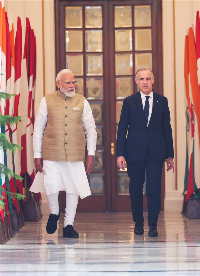PM meets the Prime Minister of Canada, Mr. Mark Carney at Hyderabad House, in New Delhi on March 02, 2026.