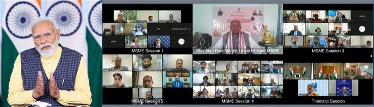 प्रधानमंत्री श्री नरेन्द्र मोदी 03 मार्च, 2026 को वीडियो कॉन्फ्रेंसिंग के माध्यम से "आर्थिक विकास को बनाए रखना और मजबूत करना" विषय पर बजट-पश्चात वेबिनार को संबोधित करते हुए।