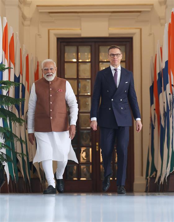 प्रधानमंत्री श्री नरेन्द्र मोदी ने 05 मार्च, 2026 को नई दिल्ली के हैदराबाद हाउस में फिनलैंड के राष्ट्रपति डॉ. अलेक्जेंडर स्टब से मुलाकात की।
