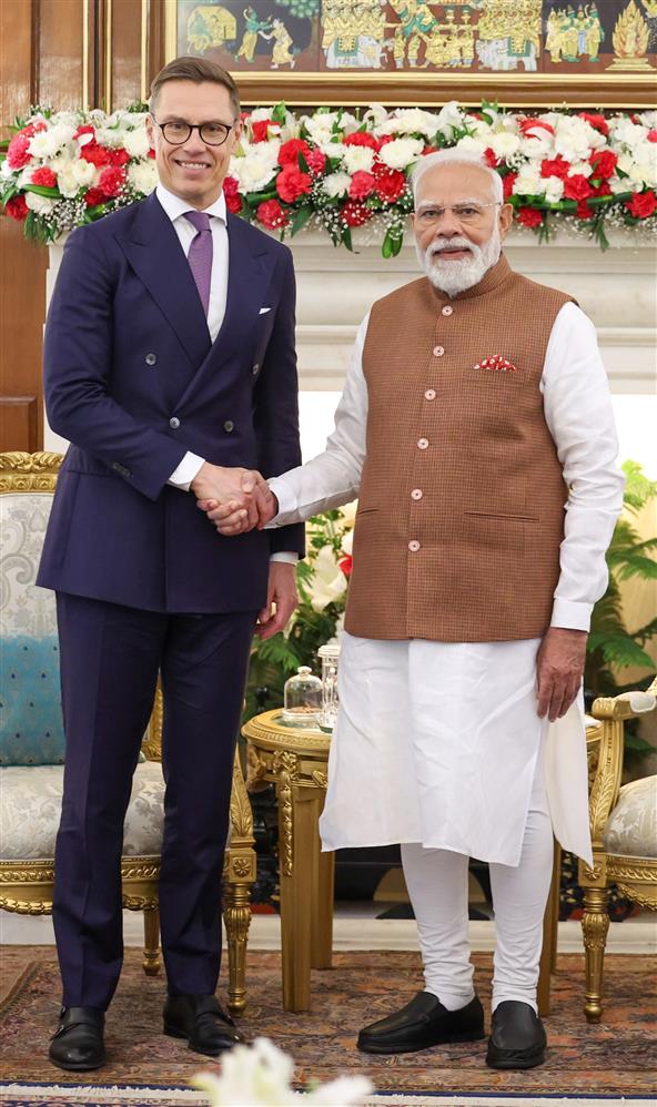 प्रधानमंत्री श्री नरेन्द्र मोदी ने 05 मार्च, 2026 को नई दिल्ली के हैदराबाद हाउस में फिनलैंड के राष्ट्रपति डॉ. अलेक्जेंडर स्टब से मुलाकात की।