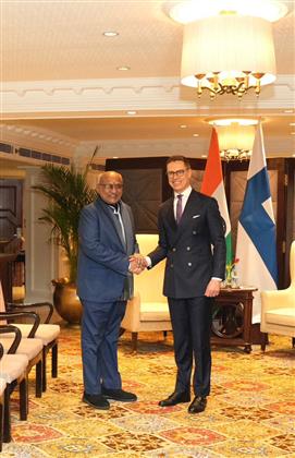 उपराष्ट्रपति श्री सी. पी. राधाकृष्णन ने 05 मार्च, 2026 को नई दिल्ली में फिनलैंड के राष्ट्रपति महामहिम डॉ. अलेक्जेंडर स्टब से मुलाकात की।