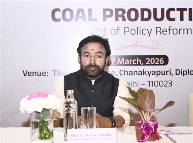 The Union Minister of Coal and Mines, Shri G. Kishan Reddy at the Stakeholder Consultation on accelerating domestic coal production, in New Delhi on March 17, 2026.