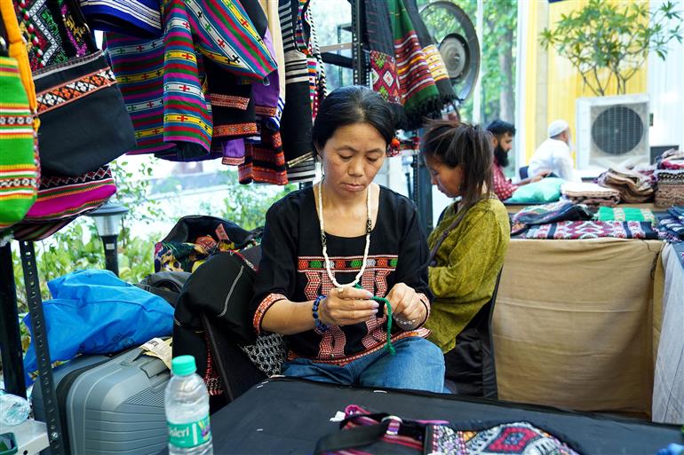 Glimpses of the exhibition showcased on the Indian textiles & traditional crafts etc on the sidelines of the official launch of ‘Padma Doree’ organized by the North Eastern Handicrafts and Handlooms Development Corporation Ltd. (NEHHDC) under the MDoNER at Travancore House, in New Delhi on May 01, 2026.