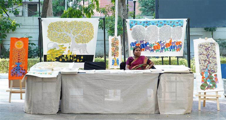 Glimpses of the exhibition showcased on the Indian textiles & traditional crafts etc on the sidelines of the official launch of ‘Padma Doree’ organized by the North Eastern Handicrafts and Handlooms Development Corporation Ltd. (NEHHDC) under the MDoNER at Travancore House, in New Delhi on May 01, 2026.