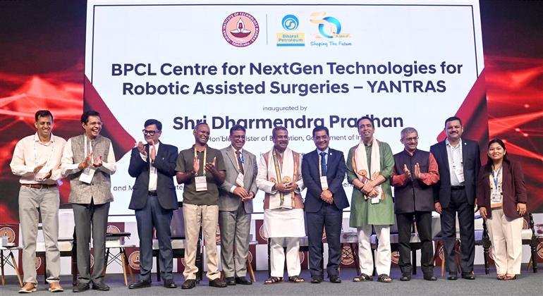 The Union Minister for Education, Shri Dharmendra Pradhan and the Minister of State (Independent Charge) for Skill Development & Entrepreneurship and Education, Shri Jayant Chaudhary at the inauguration of IIT Madras Technology Summit 2026 at Bharat Mandapam, in New Delhi on May 05, 2026.