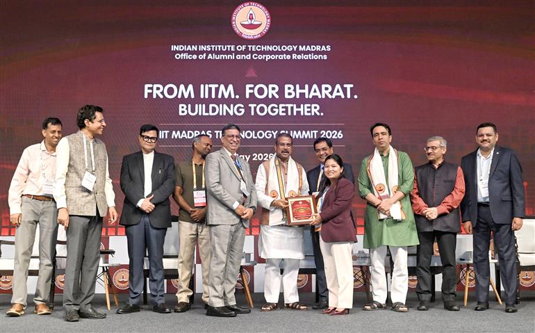 The Union Minister for Education, Shri Dharmendra Pradhan and the Minister of State (Independent Charge) for Skill Development & Entrepreneurship and Education, Shri Jayant Chaudhary at the inauguration of IIT Madras Technology Summit 2026 at Bharat Mandapam, in New Delhi on May 05, 2026.
