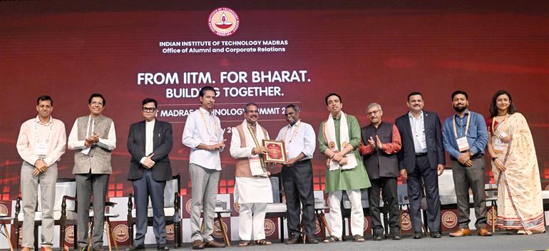 The Union Minister for Education, Shri Dharmendra Pradhan and the Minister of State (Independent Charge) for Skill Development & Entrepreneurship and Education, Shri Jayant Chaudhary at the inauguration of IIT Madras Technology Summit 2026 at Bharat Mandapam, in New Delhi on May 05, 2026.