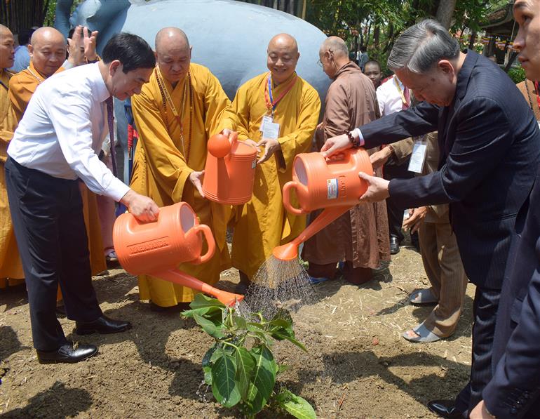 The President of the Socialist Republic of Vietnam, Mr. To Lam, visits the Vietnam Temple at Bodh Gaya, in Bihar on May 05, 2026.