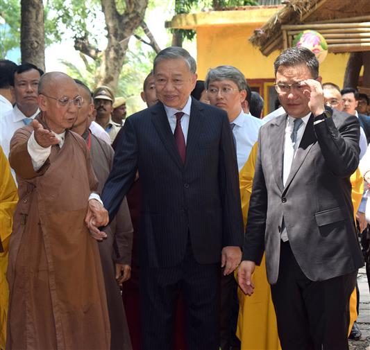 The President of the Socialist Republic of Vietnam, Mr. To Lam, visits the Vietnam Temple at Bodh Gaya, in Bihar on May 05, 2026.