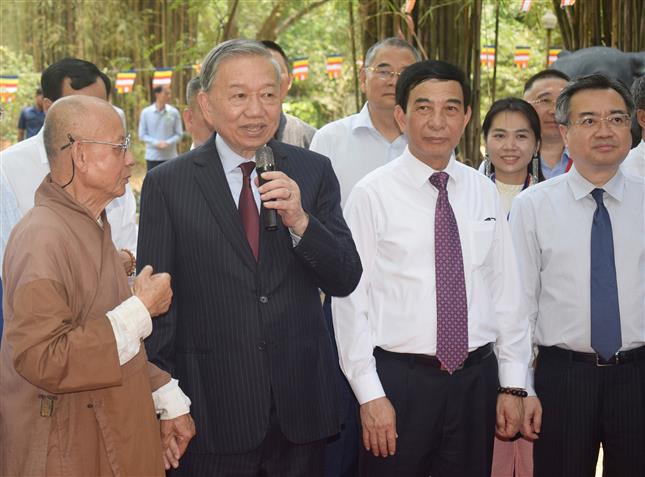 The President of the Socialist Republic of Vietnam, Mr. To Lam, visits the Vietnam Temple at Bodh Gaya, in Bihar on May 05, 2026.