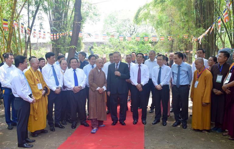 The President of the Socialist Republic of Vietnam, Mr. To Lam, visits the Vietnam Temple at Bodh Gaya, in Bihar on May 05, 2026.