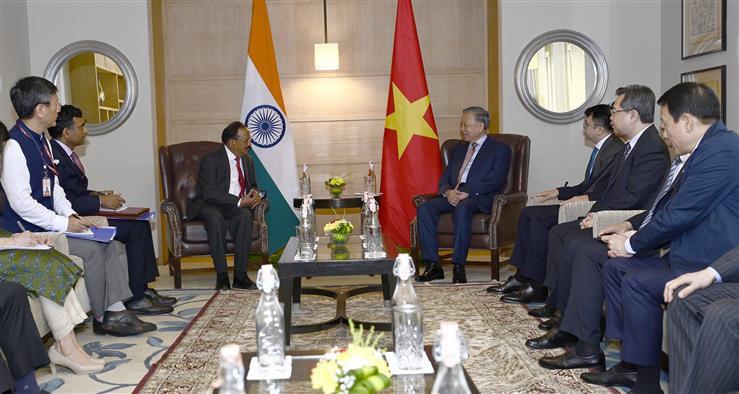The President of the Socialist Republic of Viet Nam, Mr. To Lam, meeting with the National Security Adviser of India, Shri Ajit Doval, in New Delhi on May 05, 2026.
