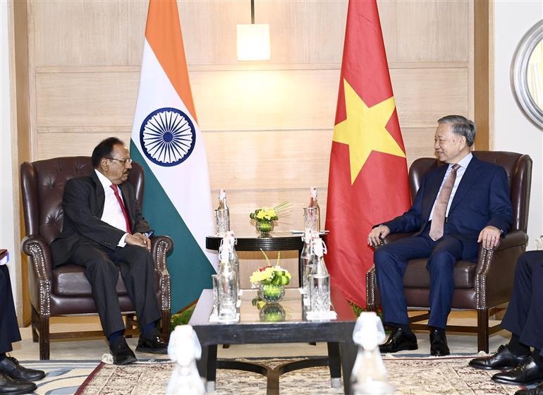 The President of the Socialist Republic of Viet Nam, Mr. To Lam, meeting with the National Security Adviser of India, Shri Ajit Doval, in New Delhi on May 05, 2026.