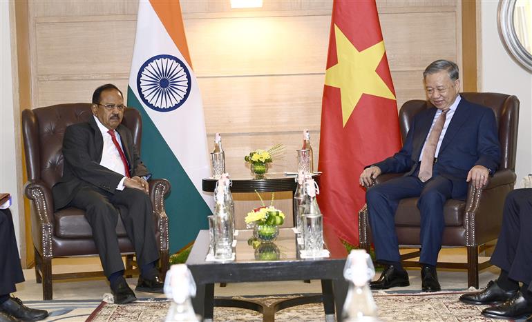 The President of the Socialist Republic of Viet Nam, Mr. To Lam, meeting with the National Security Adviser of India, Shri Ajit Doval, in New Delhi on May 05, 2026.